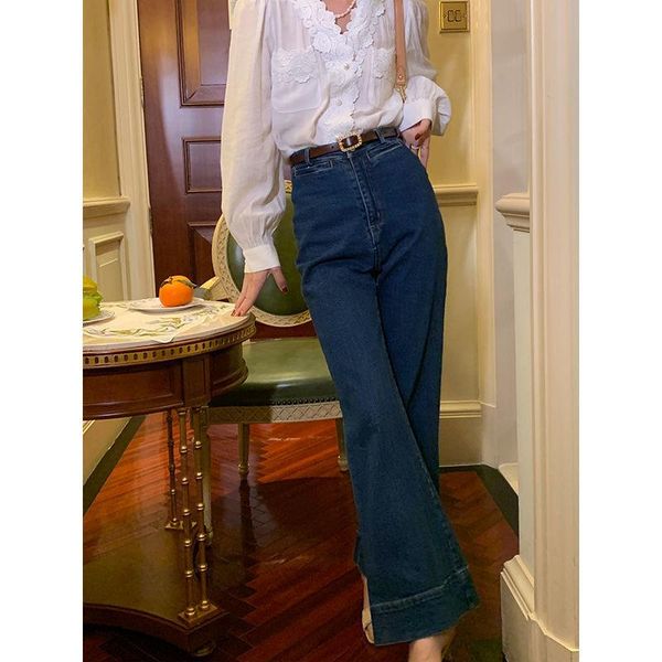 women's jeans high waist vintage wide leg for women streetwear chic loose denim pants ladies casual elegant trousers, Blue
women's jeans high waist vintage wide leg for women streetwear chic loose denim pants ladies casual elegant trousers, Blue