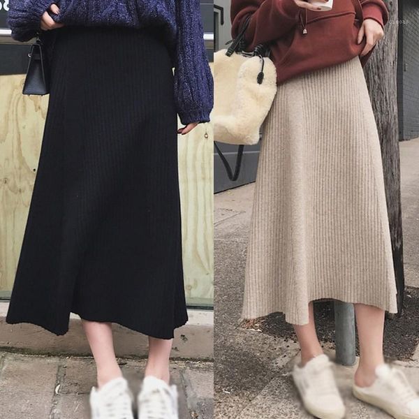 skirts autumn winter korean style simple versatile elastic high waist slim mid-length knitted skirt, Black
skirts autumn winter korean style simple versatile elastic high waist slim mid-length knitted skirt, Black