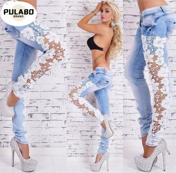 women's jeans pulabo women fashion side lace hollow out skinny denim woman pencil pants patchwork trousers for ropa mujer, Blue
women's jeans pulabo women fashion side lace hollow out skinny denim woman pencil pants patchwork trousers for ropa mujer, Blue