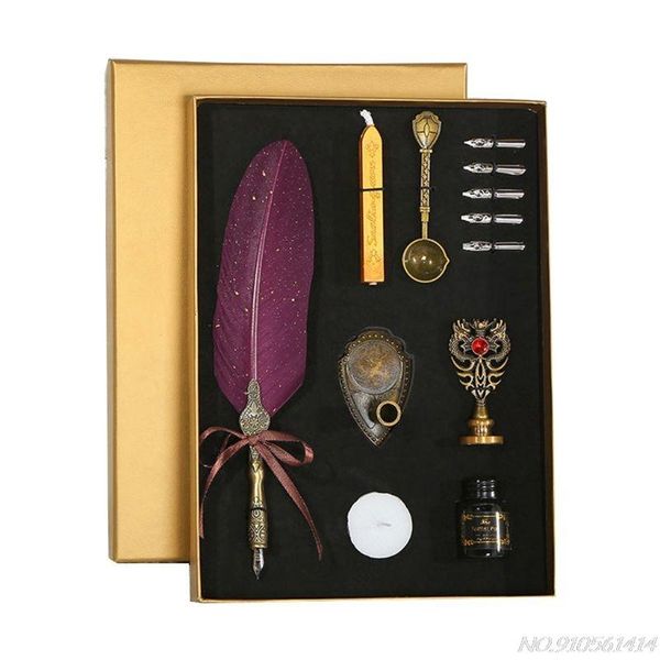 sprinkle gold luxury vintage feather quill dip calligraphy fountain pen writing ink 5 nibs set stationery gift box n16 20
sprinkle gold luxury vintage feather quill dip calligraphy fountain pen writing ink 5 nibs set stationery gift box n16 20