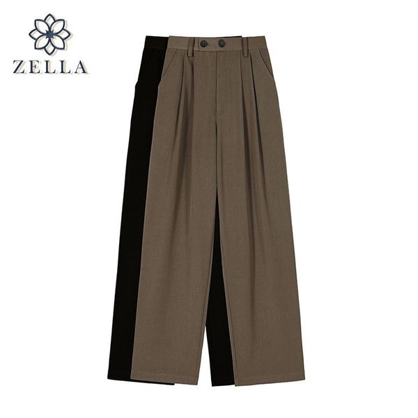 women's pants & capris women suit spring autumn office ladies long trouser solid straight wide leg loose high waist casual versatile fe, Black;white
women's pants & capris women suit spring autumn office ladies long trouser solid straight wide leg loose high waist casual versatile fe, Black;white