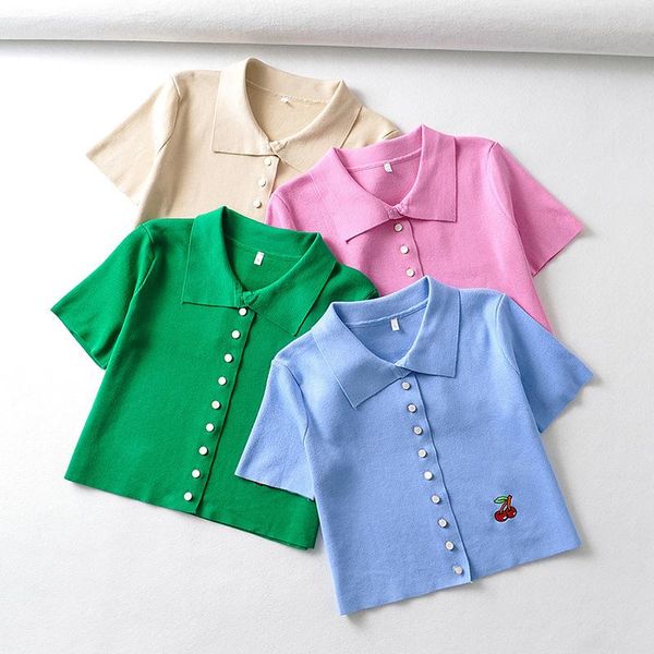 women's polos summer collar high waist open umbilical short-sleeved t-shirt high-waisted trim button design shirt dlsy2060, White
women's polos summer collar high waist open umbilical short-sleeved t-shirt high-waisted trim button design shirt dlsy2060, White