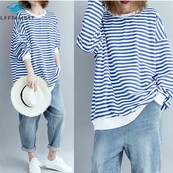 women fashion striped long sleeve o-neck sweatshirts student korean style preppy 100kg classic loose casual thin pullover 210813, Black
women fashion striped long sleeve o-neck sweatshirts student korean style preppy 100kg classic loose casual thin pullover 210813, Black