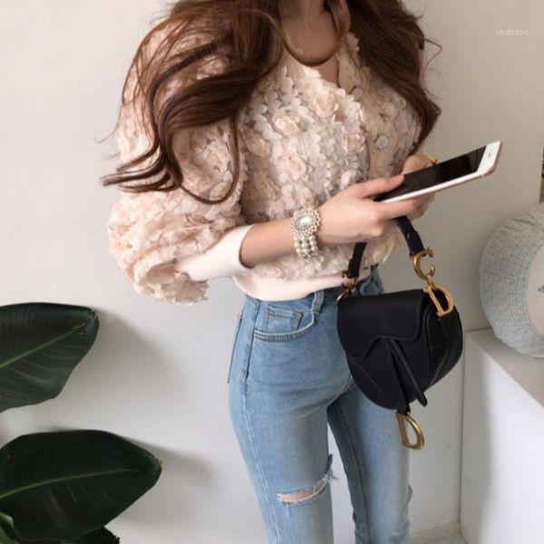 little luxury design french female look flower lace shirt women puff sleeve blouse chemise femme renda blusa mujer women's blouses, White
little luxury design french female look flower lace shirt women puff sleeve blouse chemise femme renda blusa mujer women's blouses, White