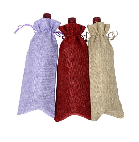 2021 jute wine bottle bags drawstring pouch 15cmx35cm(6"x14") gift bag wedding and festivals decoration favor holder 12 colors, Pink;blue
2021 jute wine bottle bags drawstring pouch 15cmx35cm(6"x14") gift bag wedding and festivals decoration favor holder 12 colors, Pink;blue