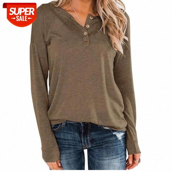 2021 new spring long sleeve solid women t-shirts casual v neck buttons loose female tee autumn plus size pullover t shirts #y87s, White
2021 new spring long sleeve solid women t-shirts casual v neck buttons loose female tee autumn plus size pullover t shirts #y87s, White
