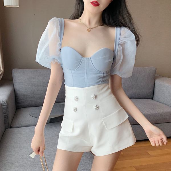 women's jumpsuits & rompers suits 2021 korean sweet 2 piece set sleeve crop + high waist skirt two ensemble femme dopt, Black;white
women's jumpsuits & rompers suits 2021 korean sweet 2 piece set sleeve crop + high waist skirt two ensemble femme dopt, Black;white