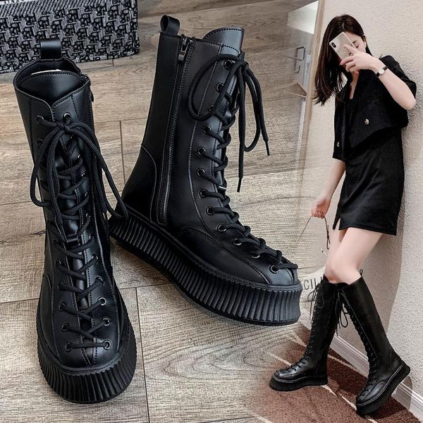 boots women luxury mid calf lace up platform ladies non slip zipper pu leather shoes woman fashion casual female footwear, Black
boots women luxury mid calf lace up platform ladies non slip zipper pu leather shoes woman fashion casual female footwear, Black