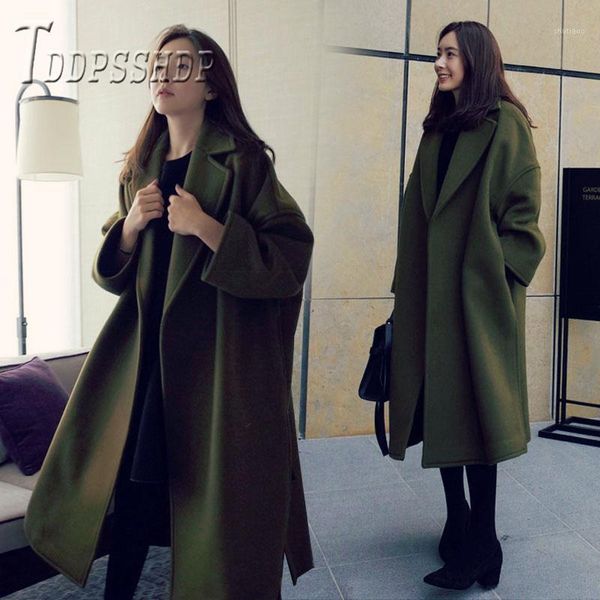 autumn winter women woolen coat thick plus size korean long style female overcoat women's wool & blends, Black
autumn winter women woolen coat thick plus size korean long style female overcoat women's wool & blends, Black