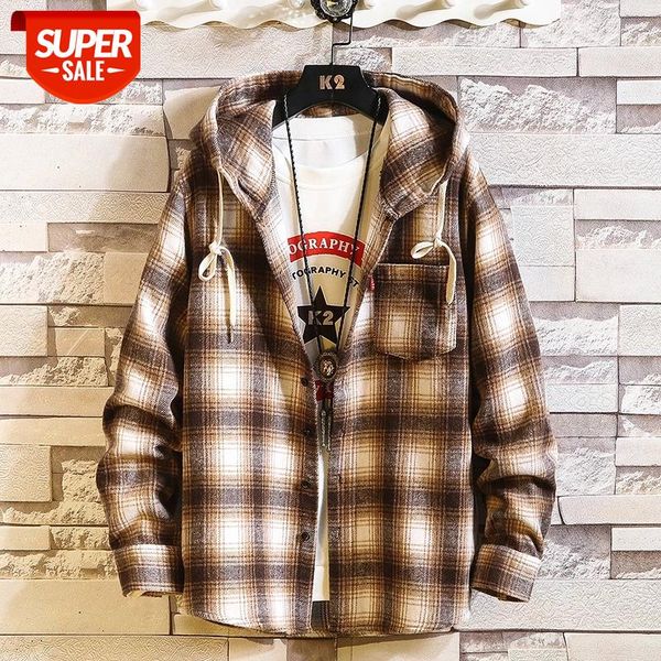 spring and autumn new men's shirt fashion hooded casual plaid shirt long sleeve street trend plus size men's clothing #kd0k, White;black
spring and autumn new men's shirt fashion hooded casual plaid shirt long sleeve street trend plus size men's clothing #kd0k, White;black