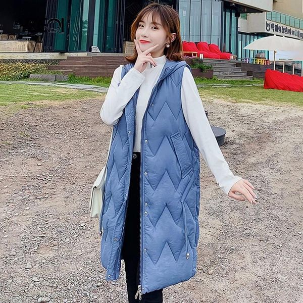 yzeqi winter women casual long vest hooded zipper pocket thicken warm waistcoat sleeveless jacket sintepon parka veste femme, Black;white
yzeqi winter women casual long vest hooded zipper pocket thicken warm waistcoat sleeveless jacket sintepon parka veste femme, Black;white