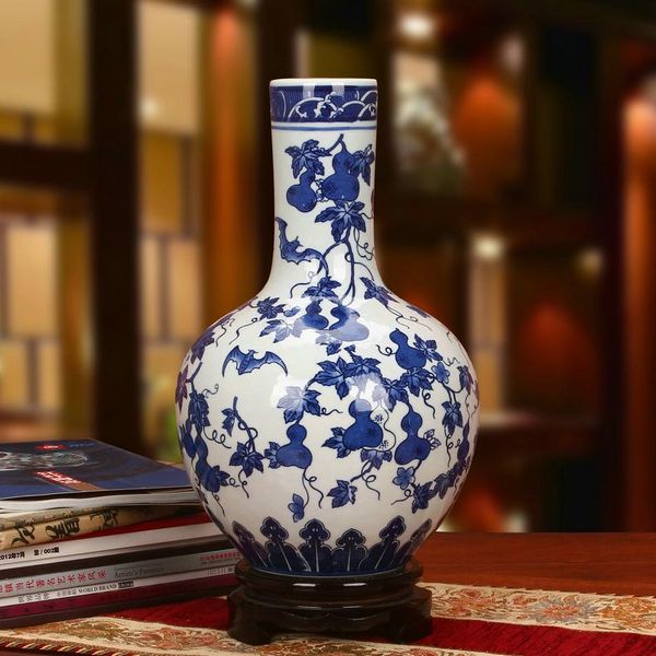 vases jingdezhen ceramic vase antique blue and white porcelain gourd flower celestial old man's birthday decorations
vases jingdezhen ceramic vase antique blue and white porcelain gourd flower celestial old man's birthday decorations