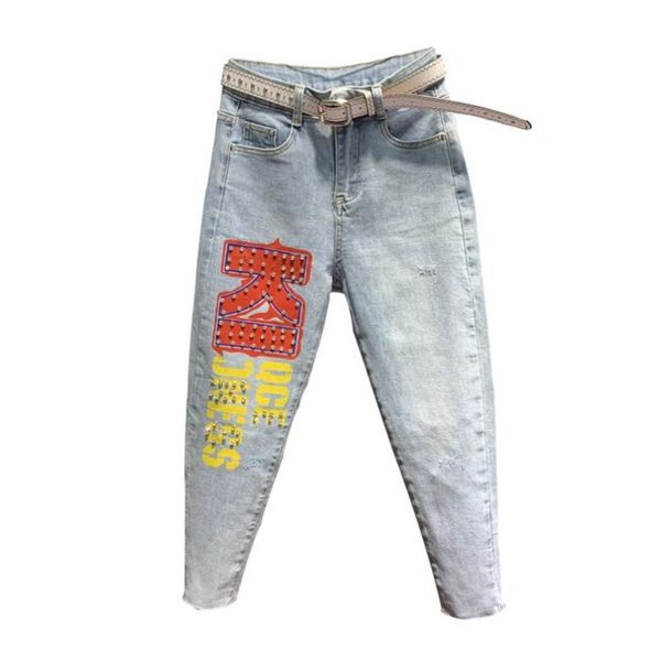 women's jeans european high waist women pants slim hole diamond beads trousers printing 2021 spring loose denim female, Blue
women's jeans european high waist women pants slim hole diamond beads trousers printing 2021 spring loose denim female, Blue