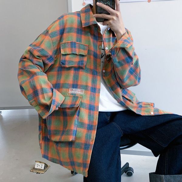 harajuku men's casual plaid shirt vintage streetwear woman oversize blouse long sleeve clothing, White;black
harajuku men's casual plaid shirt vintage streetwear woman oversize blouse long sleeve clothing, White;black