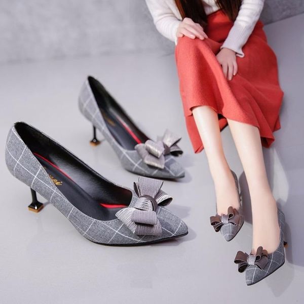 dress shoes ladies woman pumps 2021 autumn spring plaid slip on shallow bow knot thin high heels pointed toe work women, Black
dress shoes ladies woman pumps 2021 autumn spring plaid slip on shallow bow knot thin high heels pointed toe work women, Black
