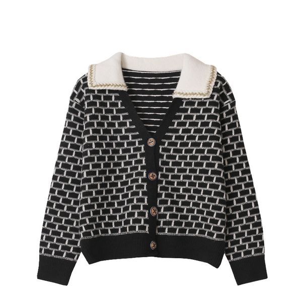 autumn winter black and white lapel cardigan mesh outerwear sleeve female sweater t3213 0jp3, White;black
autumn winter black and white lapel cardigan mesh outerwear sleeve female sweater t3213 0jp3, White;black