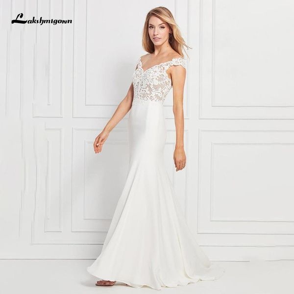 2021 new slinky ivory crepe gown v neck short sleeve appliques simple chiffon a line wedding es vestido de novia cxjm, White
2021 new slinky ivory crepe gown v neck short sleeve appliques simple chiffon a line wedding es vestido de novia cxjm, White