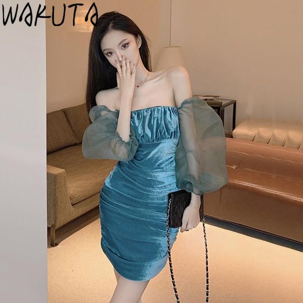 casual dresses wakuta velet mesh sleeve strapless women party eveing patchwork lantern short bodycon dress elegant vintage, Black;gray
casual dresses wakuta velet mesh sleeve strapless women party eveing patchwork lantern short bodycon dress elegant vintage, Black;gray
