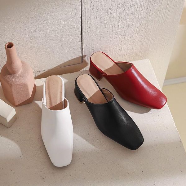 mules shoes women pumps new spring 2021 summer square toe pu leather slip on middle chunky heels slippers sandals plus size 47, Black
mules shoes women pumps new spring 2021 summer square toe pu leather slip on middle chunky heels slippers sandals plus size 47, Black