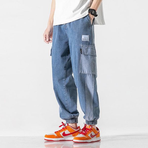 men's pants fashion cargo hip hop trend streetwear jogging men casual elastic waist clothing trousers, Black
men's pants fashion cargo hip hop trend streetwear jogging men casual elastic waist clothing trousers, Black