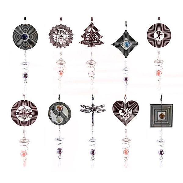 decorative objects & figurines hanging metal wind spinner 3d geometric chime crafts ornaments for indoor outdoor garden decor
decorative objects & figurines hanging metal wind spinner 3d geometric chime crafts ornaments for indoor outdoor garden decor
