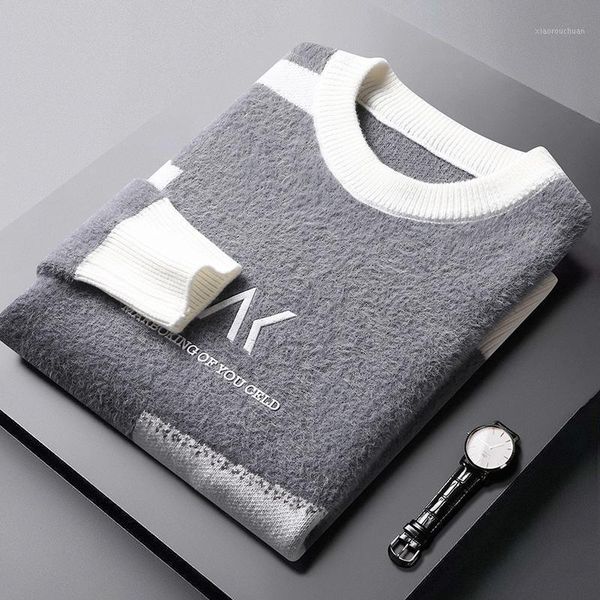 men's sweaters round neck mink sweater spring and autumn plush thickened bottomed shirt trend thread warm top, White;black
men's sweaters round neck mink sweater spring and autumn plush thickened bottomed shirt trend thread warm top, White;black