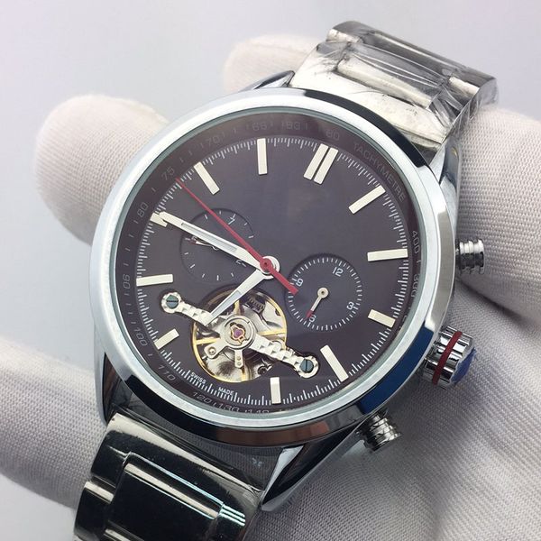 automatic mechanical movement mens watch 42mm business waterproof steeles through the flywheel moon phase steel watches, Slivery;brown
automatic mechanical movement mens watch 42mm business waterproof steeles through the flywheel moon phase steel watches, Slivery;brown