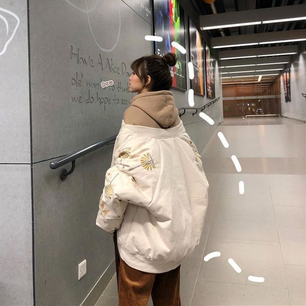 2021 new winter student baseball jacket cotton padded thick loose women's embroidery fashion soft stitching cool coat hsv6, Black
2021 new winter student baseball jacket cotton padded thick loose women's embroidery fashion soft stitching cool coat hsv6, Black