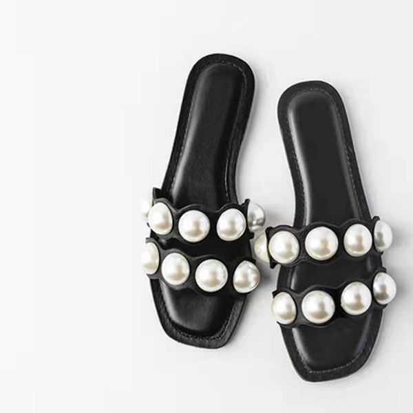 slippers women fashion summer outdoor beach party dresses shoes pearl sandals thin belt roman flats female open toe flip flops, Black
slippers women fashion summer outdoor beach party dresses shoes pearl sandals thin belt roman flats female open toe flip flops, Black