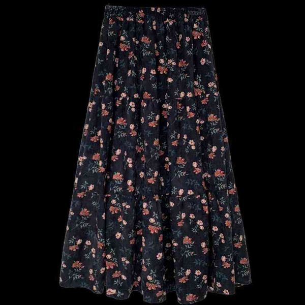 vintage floral print a-line pleated long skirts autumn women corduroy skirt streetwear drawstring elastic waist midi skir, Black
vintage floral print a-line pleated long skirts autumn women corduroy skirt streetwear drawstring elastic waist midi skir, Black