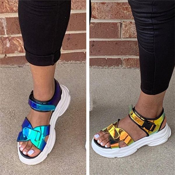 sandals 2021 summer shiny vamp large size women hook and loop adjustment wear design thick-soled wedges casual beach, Black
sandals 2021 summer shiny vamp large size women hook and loop adjustment wear design thick-soled wedges casual beach, Black