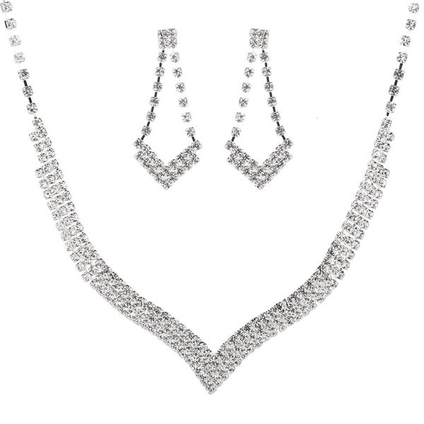 jewelry sets gu134 romantic v-shaped shiny crystal bridal 2-piece set wedding necklace earring, Black
jewelry sets gu134 romantic v-shaped shiny crystal bridal 2-piece set wedding necklace earring, Black