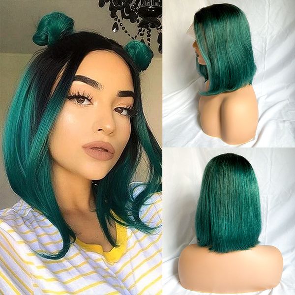 1b green t-part bob wig 100% human hair weaving with lace front middle part 12inch ombre color wigs for black women silky straight
1b green t-part bob wig 100% human hair weaving with lace front middle part 12inch ombre color wigs for black women silky straight
