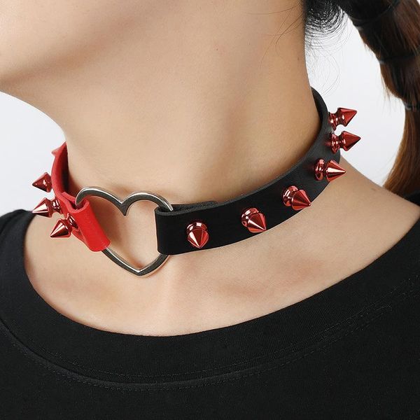 chokers punk fashion gothic spike rivet heart choker necklace red studded collar rock club party leather chain women jewelry gift, Golden;silver
chokers punk fashion gothic spike rivet heart choker necklace red studded collar rock club party leather chain women jewelry gift, Golden;silver