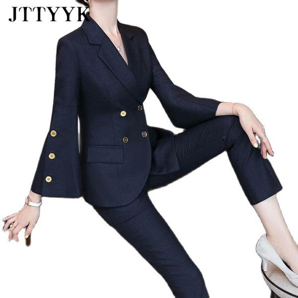 women's two piece pants flare sleeve slim designed autumn 2 set women suit blazer and oversize office casual fashion winter pant, White
women's two piece pants flare sleeve slim designed autumn 2 set women suit blazer and oversize office casual fashion winter pant, White