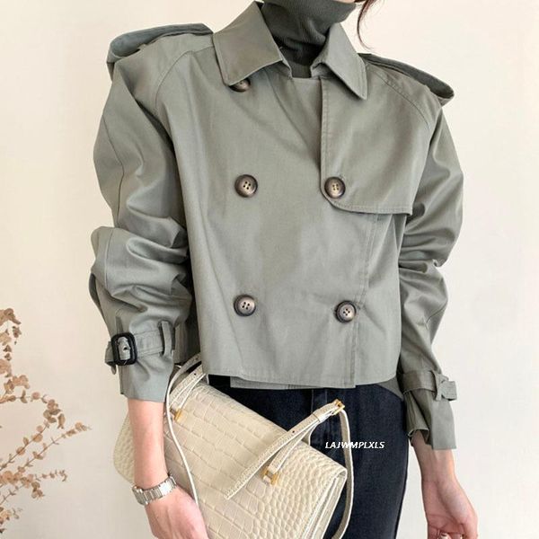 women's trench coats 2021 autumn spring solid long sleeve short coat double breasted retro female chic, Tan;black
women's trench coats 2021 autumn spring solid long sleeve short coat double breasted retro female chic, Tan;black