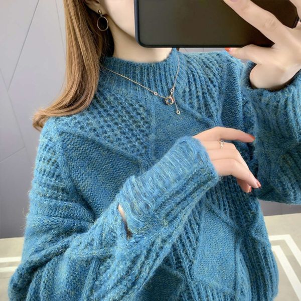 loose and lazy sweater women's thickened half high collar base coat autumn winter 2021 new knitting versatile, White;black
loose and lazy sweater women's thickened half high collar base coat autumn winter 2021 new knitting versatile, White;black