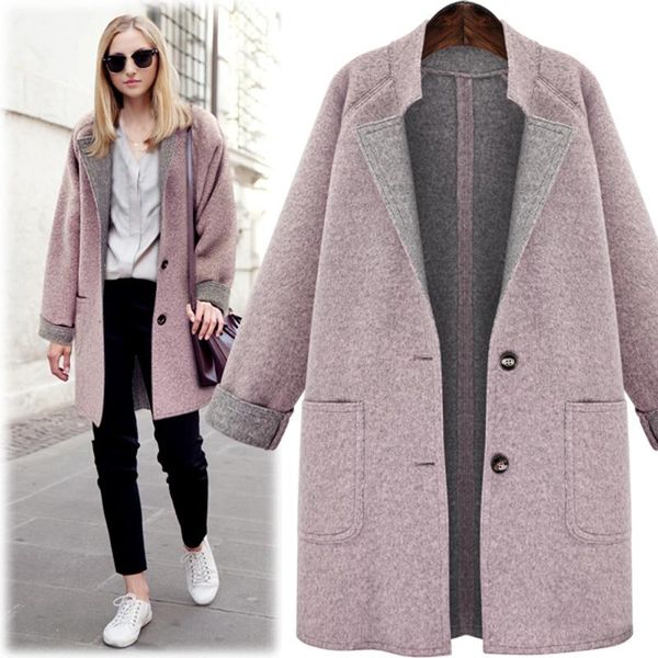 women's trench coats 2021 winter woolen women coat casual turn-down collar slim single button long sections wool outerwear casaco femin, Tan;black
women's trench coats 2021 winter woolen women coat casual turn-down collar slim single button long sections wool outerwear casaco femin, Tan;black