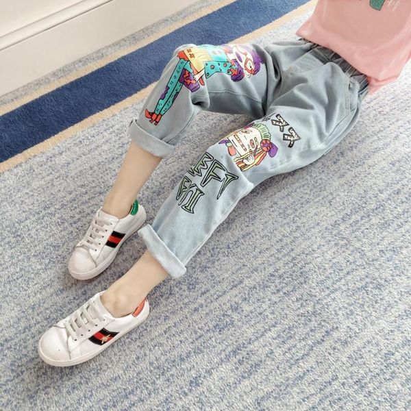 2021 new arrival girls' jeans cartoon anime beauty hipster children's jeans children's clothing teen girls kids 3-13 years, Blue 
2021 new arrival girls' jeans cartoon anime beauty hipster children's jeans children's clothing teen girls kids 3-13 years, Blue