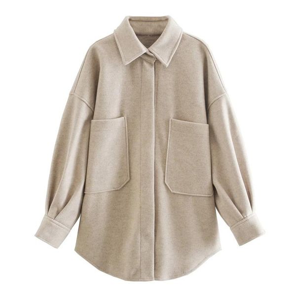 women's wool & blends mulher parkas 2021 autumn winter fashion coat street women loose shirt casual solid ladies lapel europe america b, Black
women's wool & blends mulher parkas 2021 autumn winter fashion coat street women loose shirt casual solid ladies lapel europe america b, Black