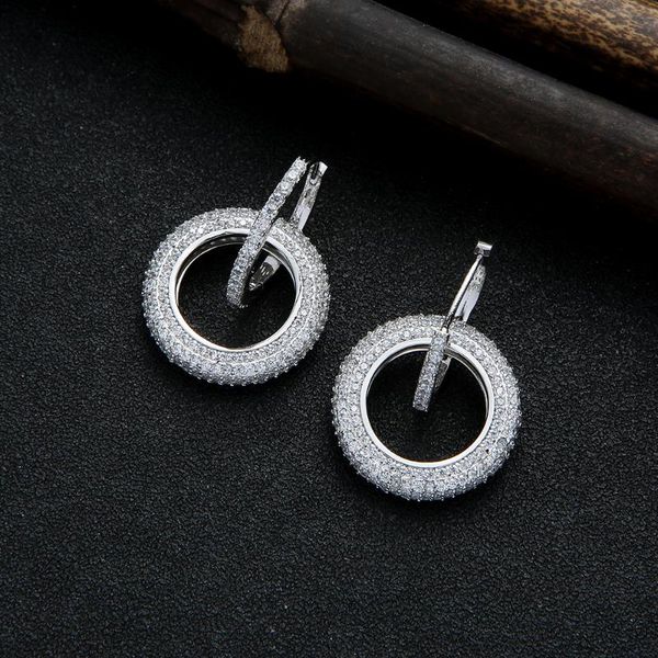 hoop & huggie luxury circular round earrings for women wedding cubic zirconia dubai bridal earring jewelry accessories e9200, Golden;silver
hoop & huggie luxury circular round earrings for women wedding cubic zirconia dubai bridal earring jewelry accessories e9200, Golden;silver