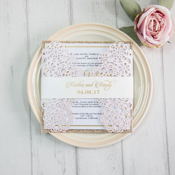 greeting cards (50 pieces/lot) laser cut flower pink wedding invitations rose gold glittery square birthday quinceanera invitation ic136
greeting cards (50 pieces/lot) laser cut flower pink wedding invitations rose gold glittery square birthday quinceanera invitation ic136