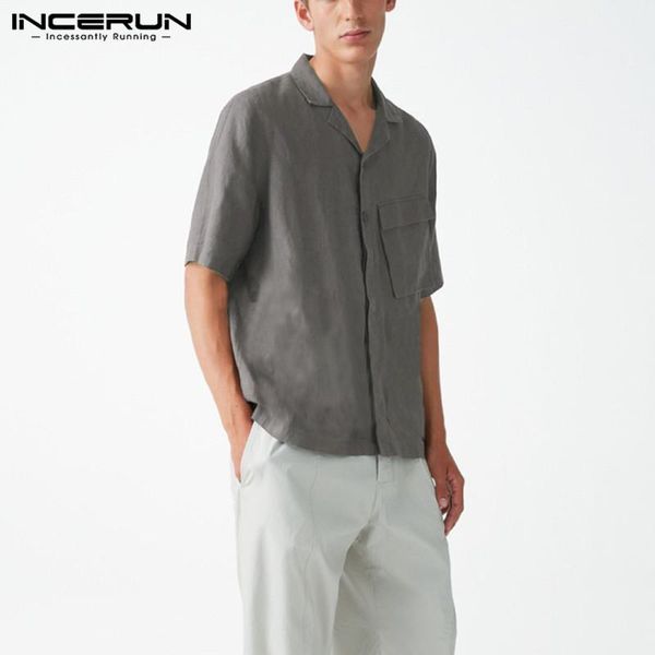 incerun men vintage button solid color leirsure shirts short sleeve lapel blouse 2021 summer man pocket cotton blusas s-5xl, White;black
incerun men vintage button solid color leirsure shirts short sleeve lapel blouse 2021 summer man pocket cotton blusas s-5xl, White;black