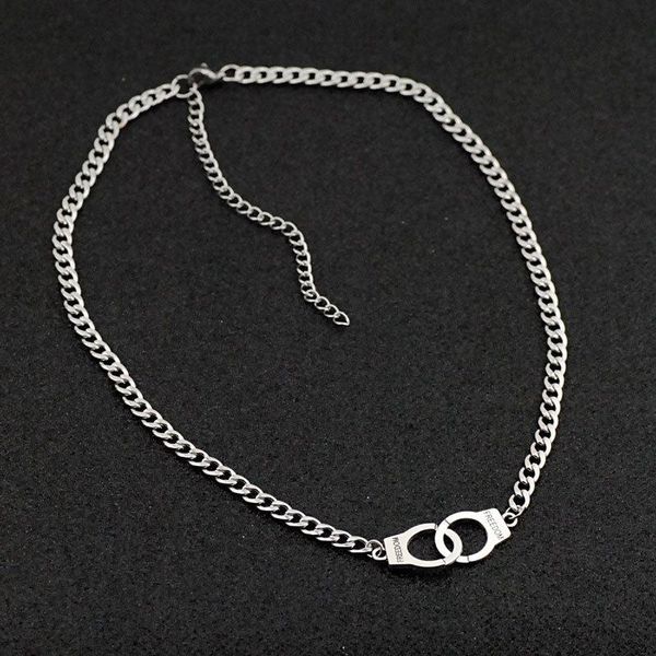 chains hip hop stainless steel chain necklace for women short choker om handcuffs charm pendant collar jewelry, Silver
chains hip hop stainless steel chain necklace for women short choker om handcuffs charm pendant collar jewelry, Silver