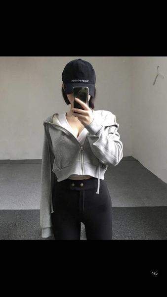 women's hoodies & sweatshirts zip-up autumn women pockets jacket female clothes drawstring slim crop hoody cotton coats ka924, Black
women's hoodies & sweatshirts zip-up autumn women pockets jacket female clothes drawstring slim crop hoody cotton coats ka924, Black