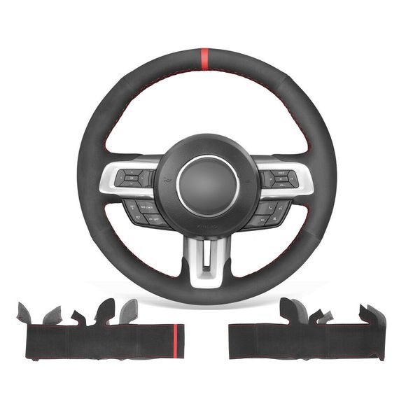 diy custom hand stitched red marker black suede steering wheel cover for ford mustang 2015-2020
diy custom hand stitched red marker black suede steering wheel cover for ford mustang 2015-2020