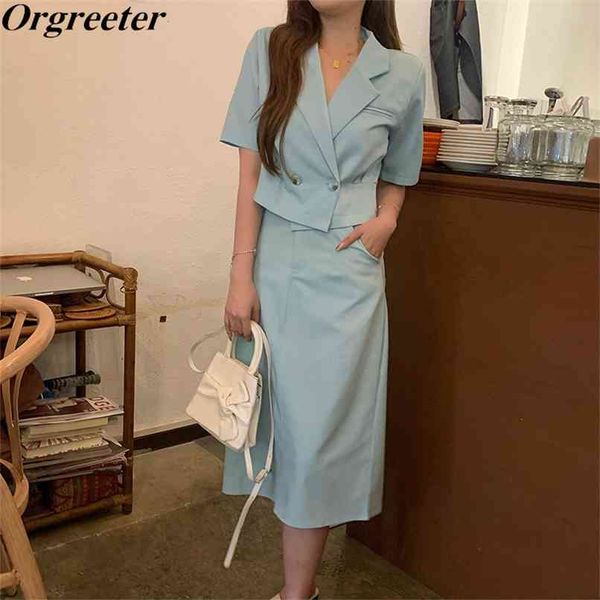summer two piece set women solid notched short sleeve thin coat and high waist long skirt elegant ensemble femme 2 piece outfits 210602, White
summer two piece set women solid notched short sleeve thin coat and high waist long skirt elegant ensemble femme 2 piece outfits 210602, White