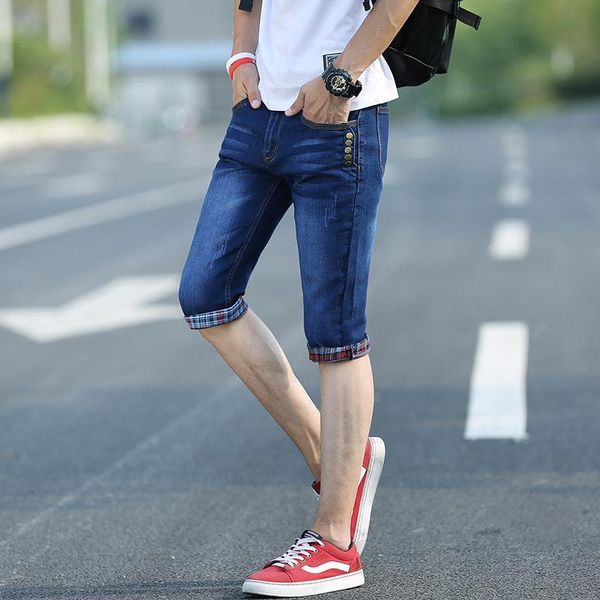 men's jeans loose men hip hop elastic slim fit denim pants 2021 spring male street style patchwork knee length ripped plus size, Blue
men's jeans loose men hip hop elastic slim fit denim pants 2021 spring male street style patchwork knee length ripped plus size, Blue