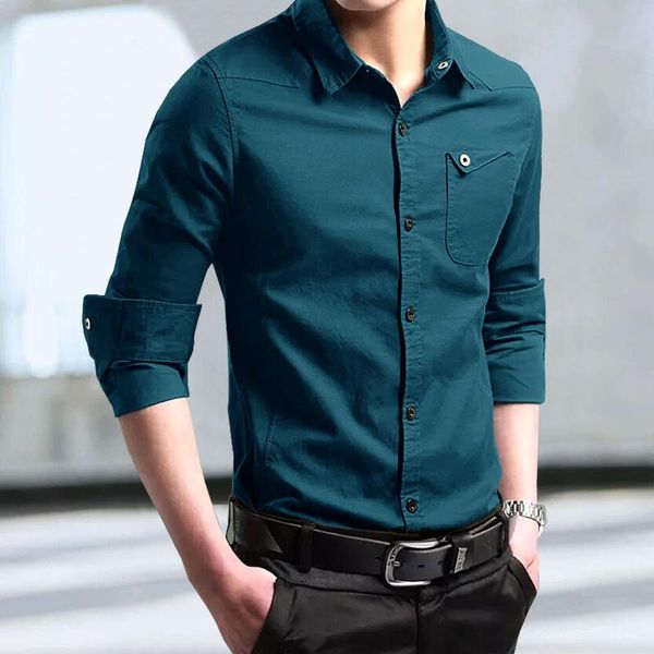 men's casual shirts 2021 fashion men cotton long sleeve shirt solid slim business formal for spring autumn v210128, White;black
men's casual shirts 2021 fashion men cotton long sleeve shirt solid slim business formal for spring autumn v210128, White;black