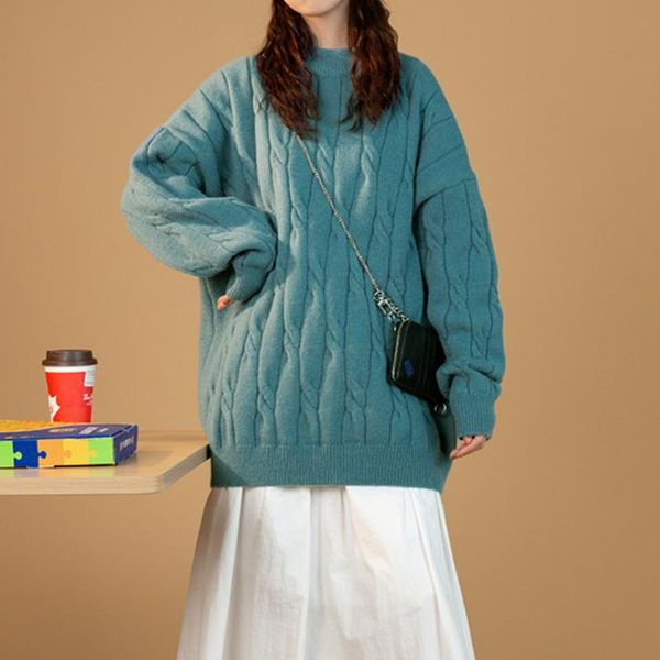 women's sweaters sweater solid blue o-neck warm christmas 2021 autumn winter casual korean fashion oversize jumpers pullovers, White;black
women's sweaters sweater solid blue o-neck warm christmas 2021 autumn winter casual korean fashion oversize jumpers pullovers, White;black